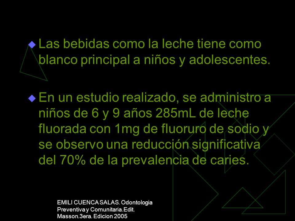 Las bebidas como la leche tiene como blanco principal a niños y adolescentes.