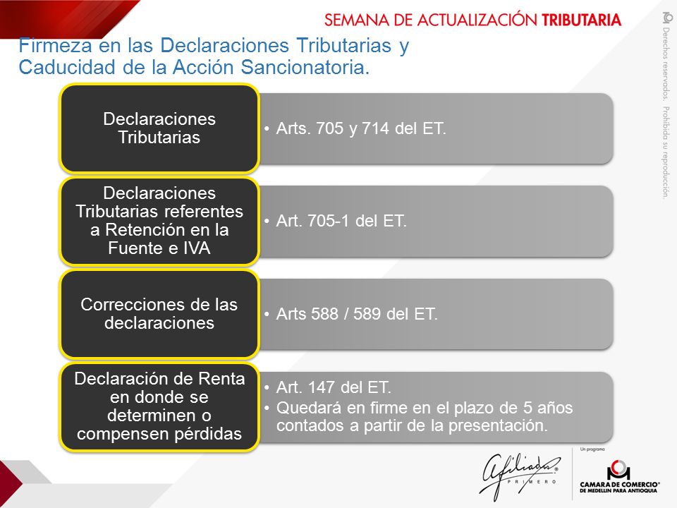 Firmeza en las Declaraciones Tributarias y Caducidad de la Acción Sancionatoria.