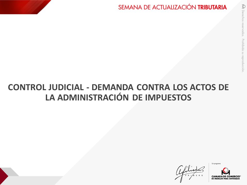 CONTROL JUDICIAL - DEMANDA CONTRA LOS ACTOS DE LA ADMINISTRACIÓN DE IMPUESTOS
