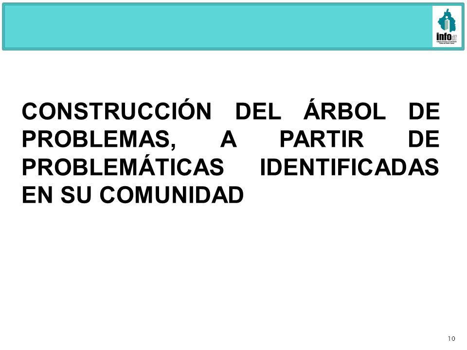 CONSTRUCCIÓN DEL ÁRBOL DE PROBLEMAS, A PARTIR DE PROBLEMÁTICAS IDENTIFICADAS EN SU COMUNIDAD