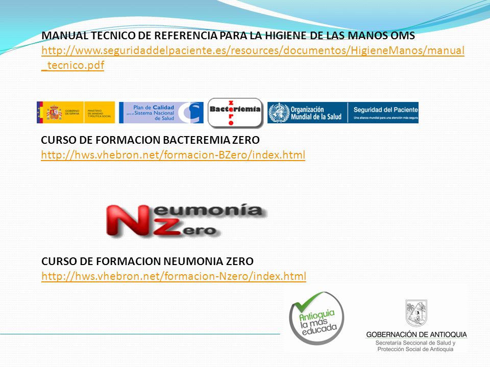 MANUAL TECNICO DE REFERENCIA PARA LA HIGIENE DE LAS MANOS OMS