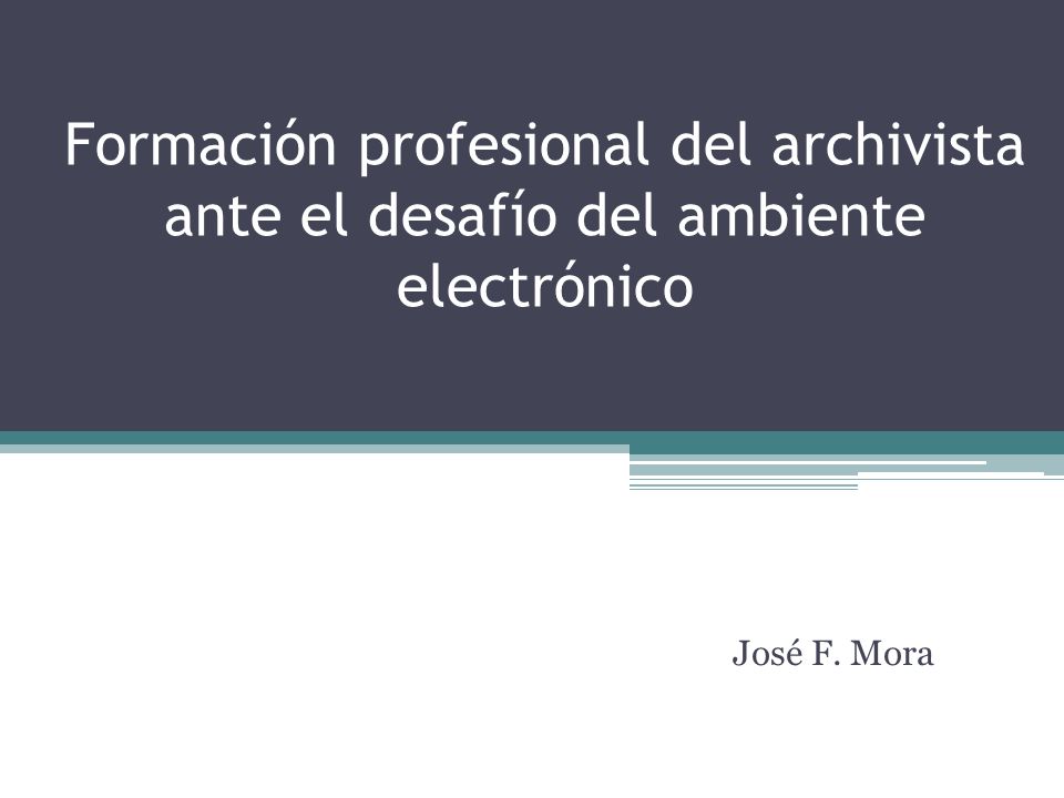 Formación profesional del archivista ante el desafío del ambiente electrónico