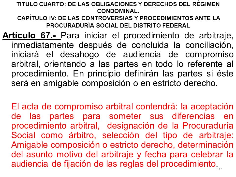 TITULO CUARTO: DE LAS OBLIGACIONES Y DERECHOS DEL RÉGIMEN CONDOMINAL
