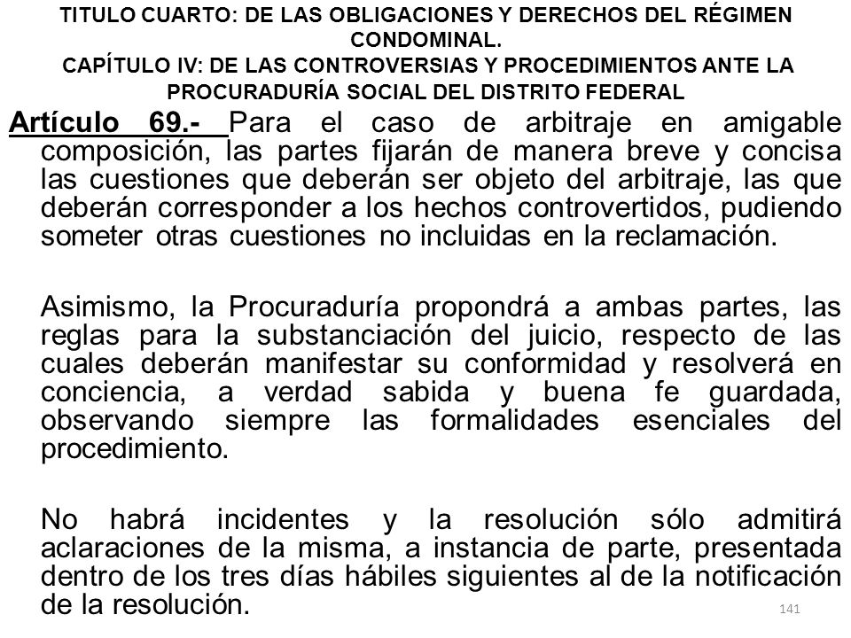 TITULO CUARTO: DE LAS OBLIGACIONES Y DERECHOS DEL RÉGIMEN CONDOMINAL