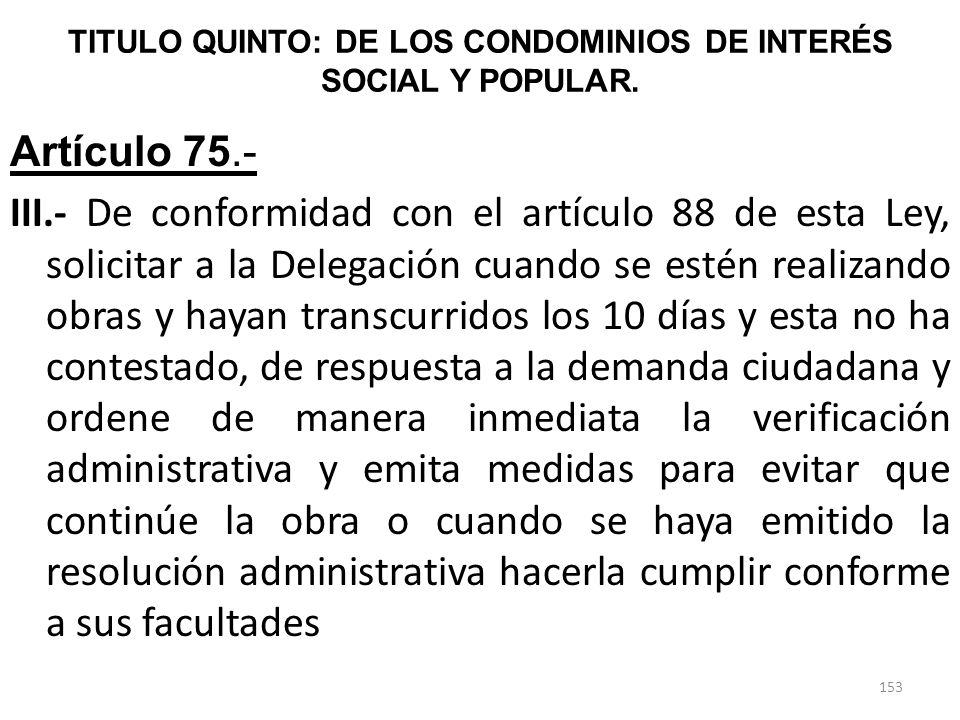 TITULO QUINTO: DE LOS CONDOMINIOS DE INTERÉS SOCIAL Y POPULAR.