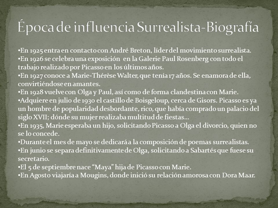 Época de influencia Surrealista-Biografía