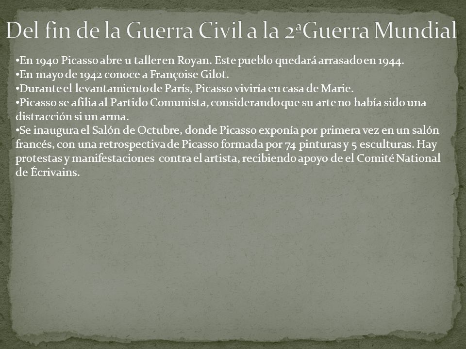 Del fin de la Guerra Civil a la 2ªGuerra Mundial