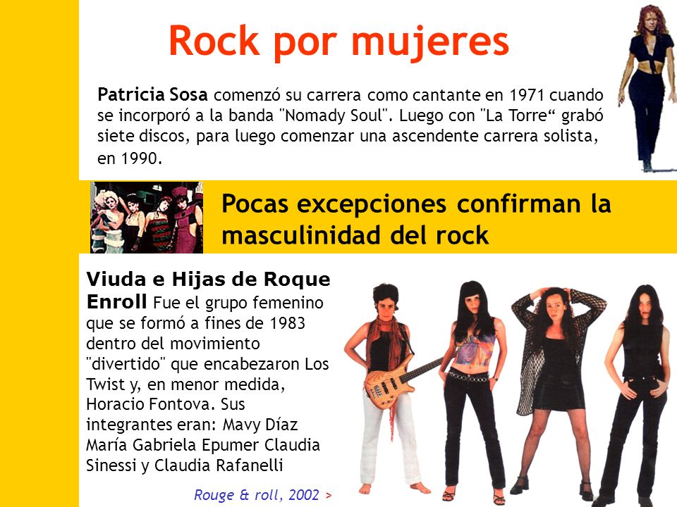 Rock por mujeres Pocas excepciones confirman la masculinidad del rock