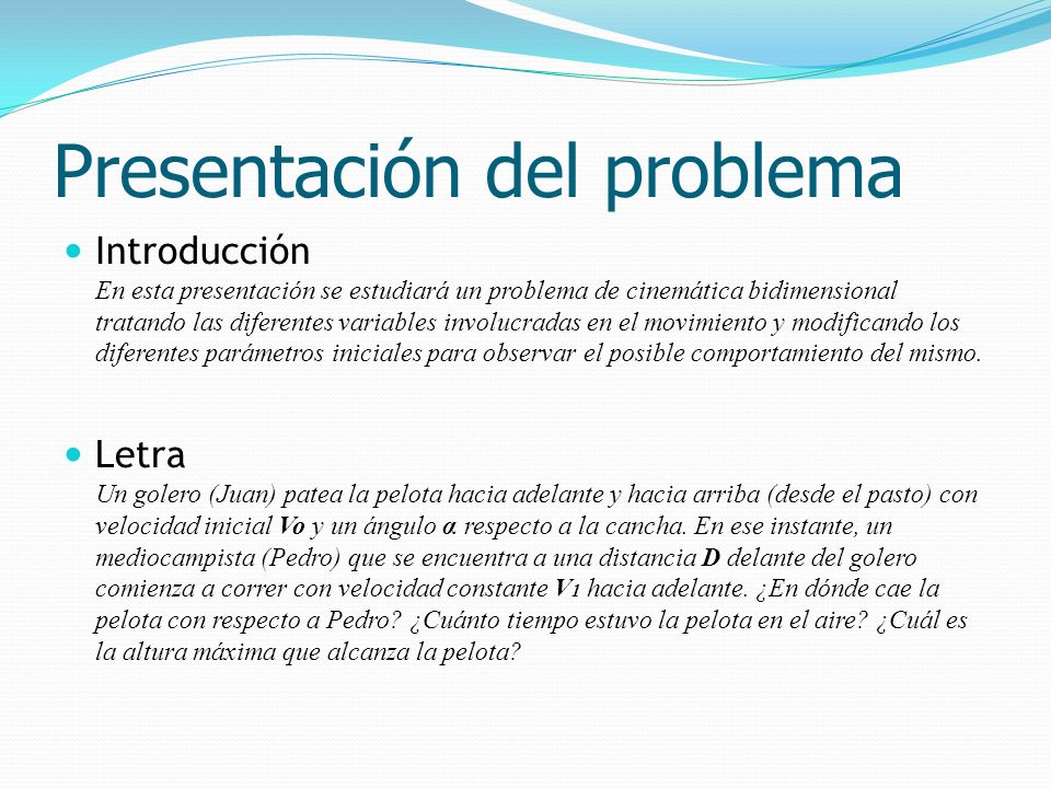 Presentación del problema