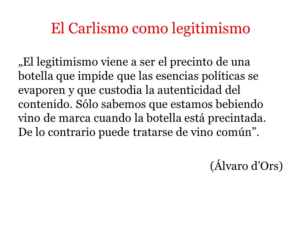 El Carlismo como legitimismo