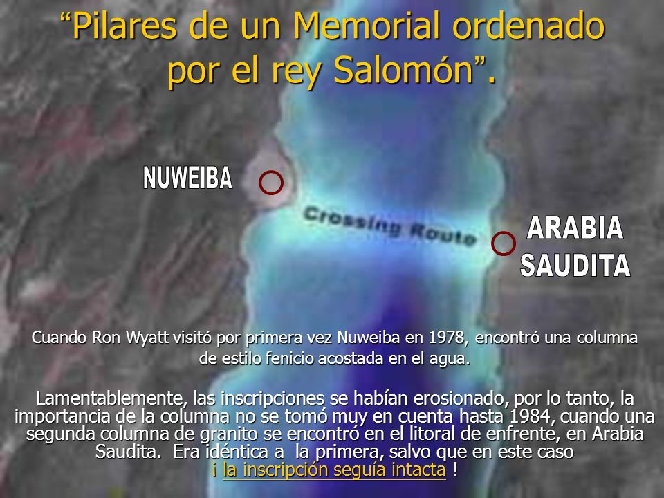Pilares de un Memorial ordenado por el rey Salomón .