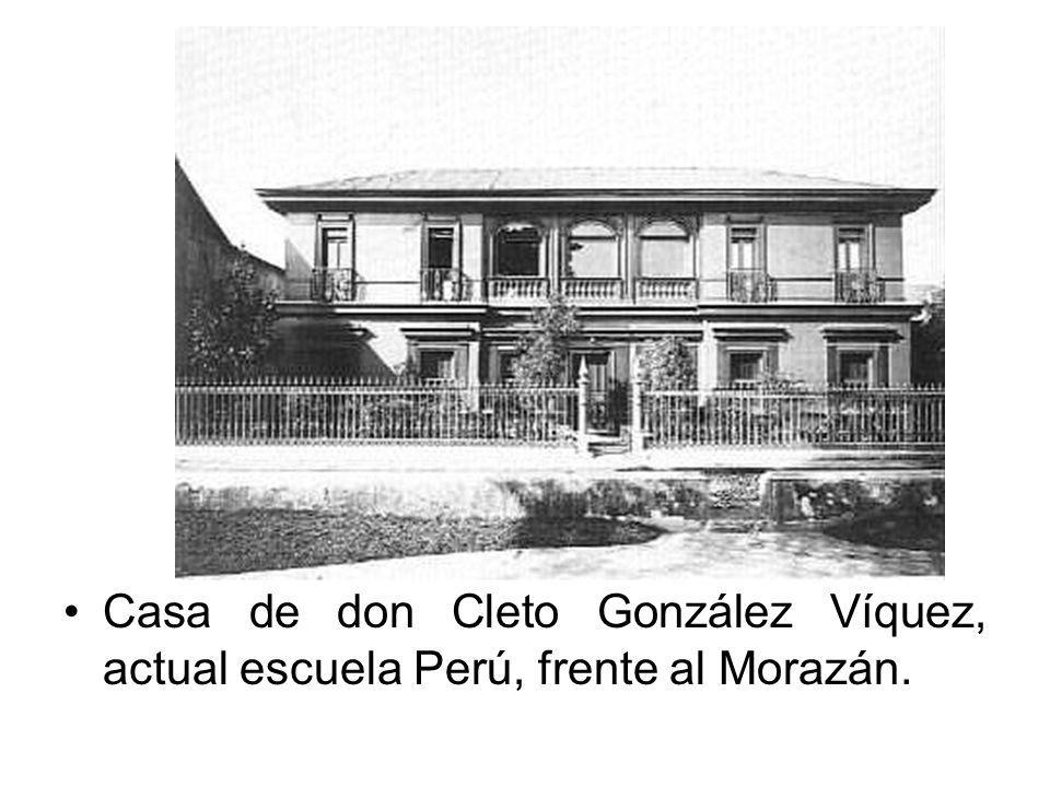 Casa de don Cleto González Víquez, actual escuela Perú, frente al Morazán.