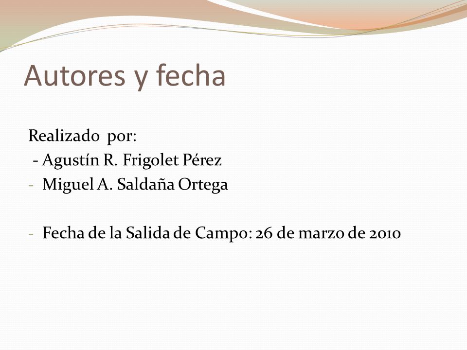 Autores y fecha Realizado por: - Agustín R. Frigolet Pérez