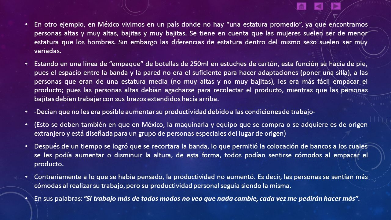 En otro ejemplo, en México vivimos en un país donde no hay una estatura promedio , ya que encontramos personas altas y muy altas, bajitas y muy bajitas. Se tiene en cuenta que las mujeres suelen ser de menor estatura que los hombres. Sin embargo las diferencias de estatura dentro del mismo sexo suelen ser muy variadas.