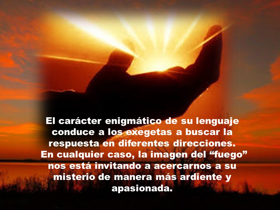 El carácter enigmático de su lenguaje conduce a los exegetas a buscar la respuesta en diferentes direcciones.