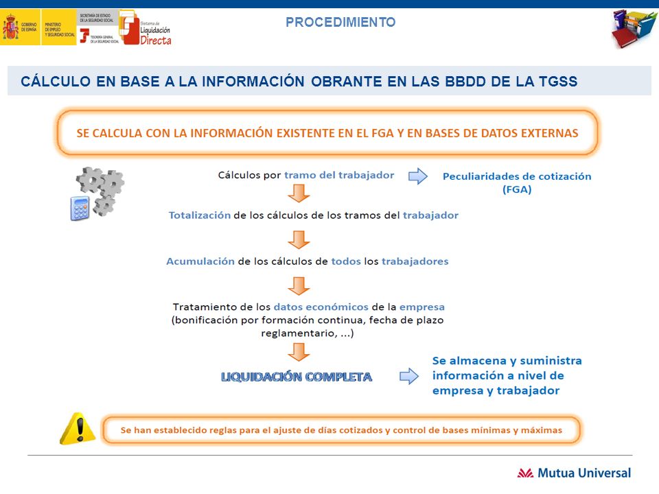 CÁLCULO EN BASE A LA INFORMACIÓN OBRANTE EN LAS BBDD DE LA TGSS