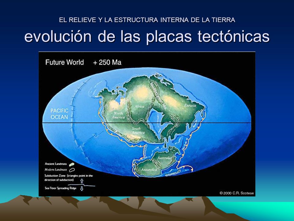 EL RELIEVE Y LA ESTRUCTURA INTERNA DE LA TIERRA evolución de las placas tectónicas