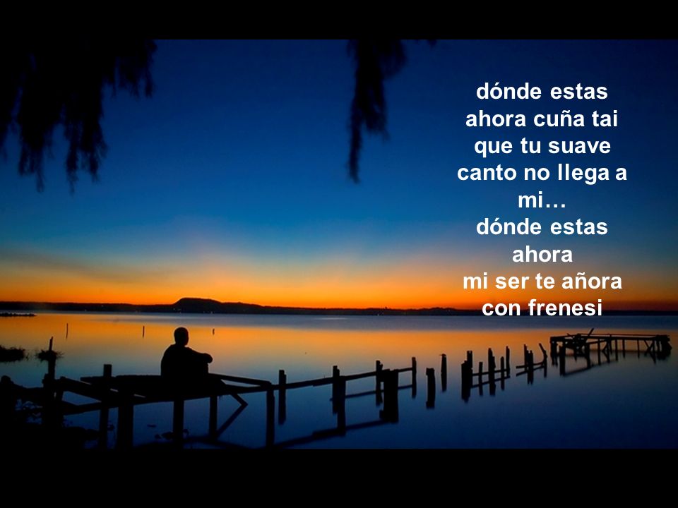 dónde estas ahora cuña tai que tu suave canto no llega a mi…