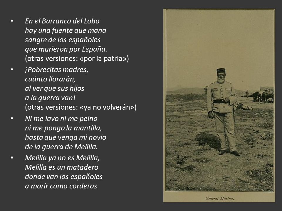 En el Barranco del Lobo hay una fuente que mana sangre de los españoles que murieron por España. (otras versiones: «por la patria»)