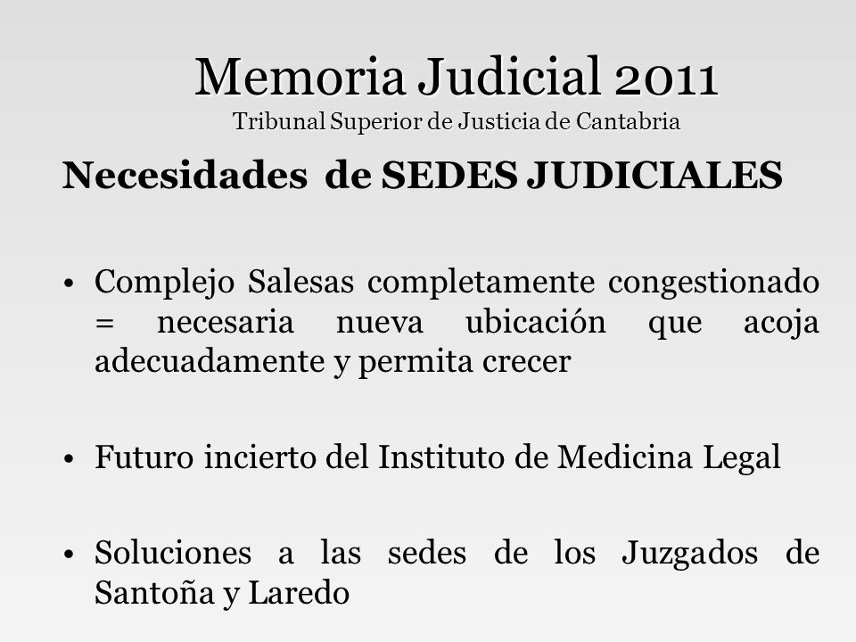 Memoria Judicial 2011 Tribunal Superior de Justicia de Cantabria