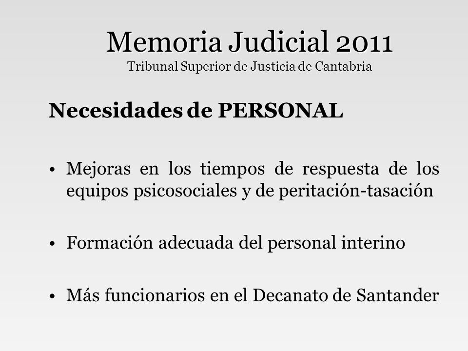 Memoria Judicial 2011 Tribunal Superior de Justicia de Cantabria