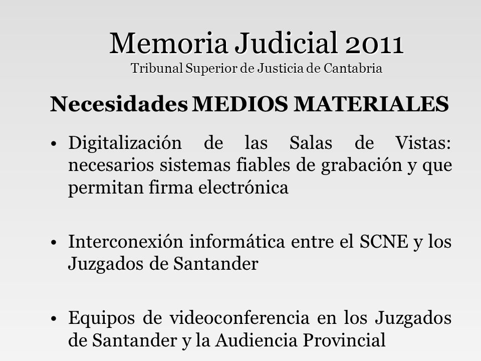 Memoria Judicial 2011 Tribunal Superior de Justicia de Cantabria
