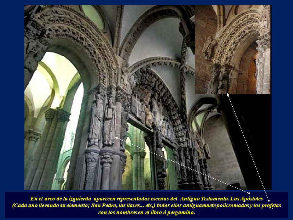En el arco de la izquierda aparecen representadas escenas del Antiguo Testamento. Los Apóstoles
