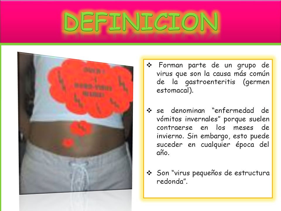 DEFINICION Forman parte de un grupo de virus que son la causa más común de la gastroenteritis (germen estomacal).