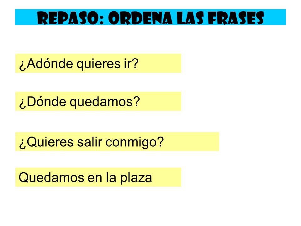 Repaso: ordena las frases