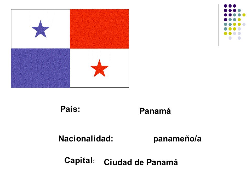 País: Panamá Nacionalidad: panameño/a Capital: Ciudad de Panamá