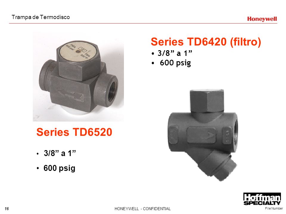Series TD6420 (filtro) Series TD6520 3/8 a psig 600 psig