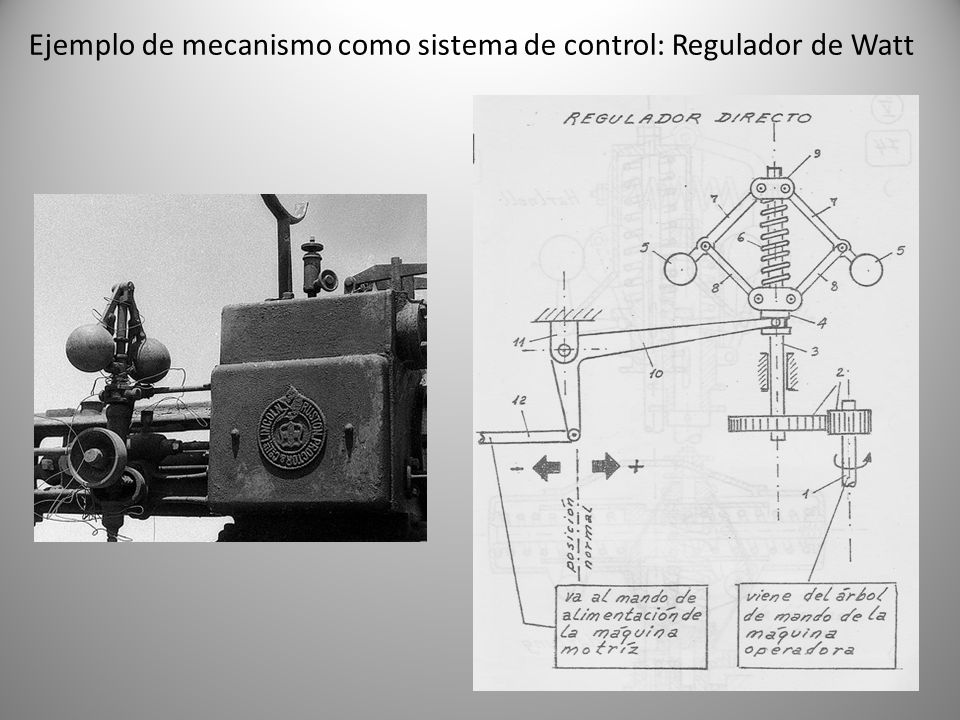 Ejemplo de mecanismo como sistema de control: Regulador de Watt