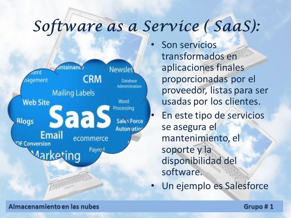 Software as a Service ( SaaS):