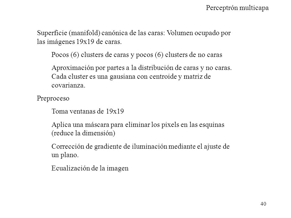 Superficie (manifold) canónica de las caras: Volumen ocupado por las imágenes 19x19 de caras.