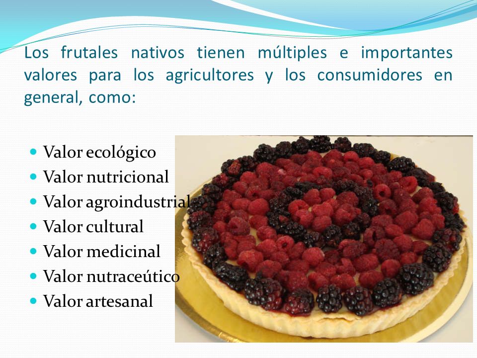 Los frutales nativos tienen múltiples e importantes valores para los agricultores y los consumidores en general, como: