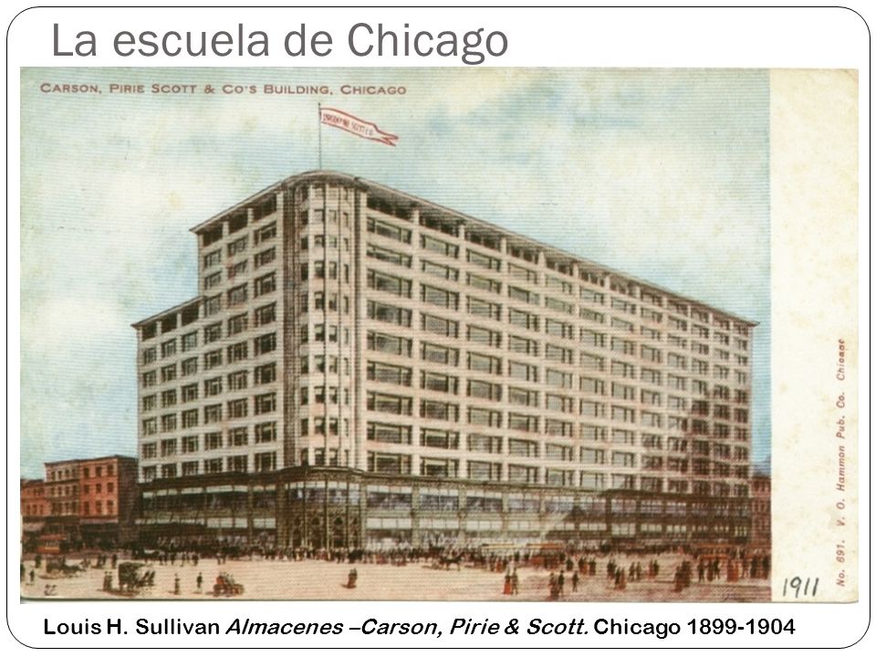 La escuela de Chicago Louis H. Sullivan Almacenes –Carson, Pirie & Scott. Chicago