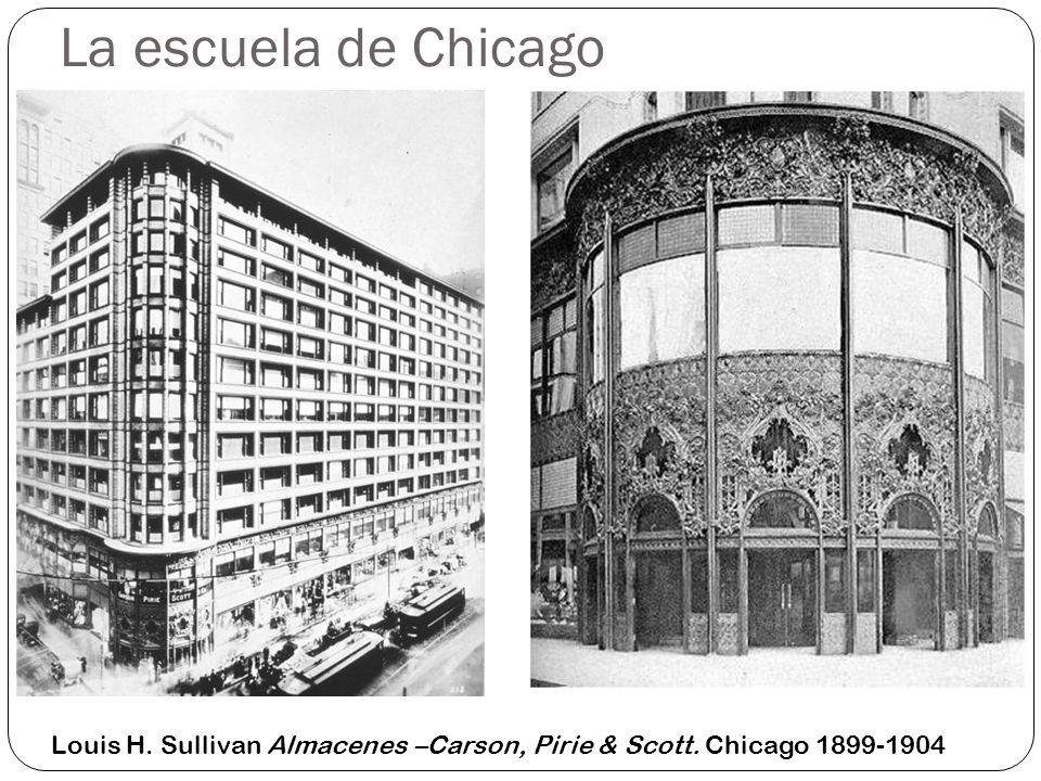 La escuela de Chicago Louis H. Sullivan Almacenes –Carson, Pirie & Scott. Chicago