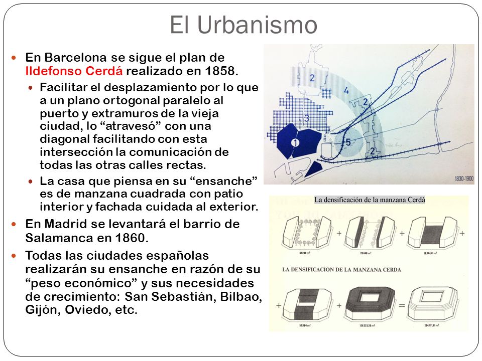 El Urbanismo En Barcelona se sigue el plan de Ildefonso Cerdá realizado en