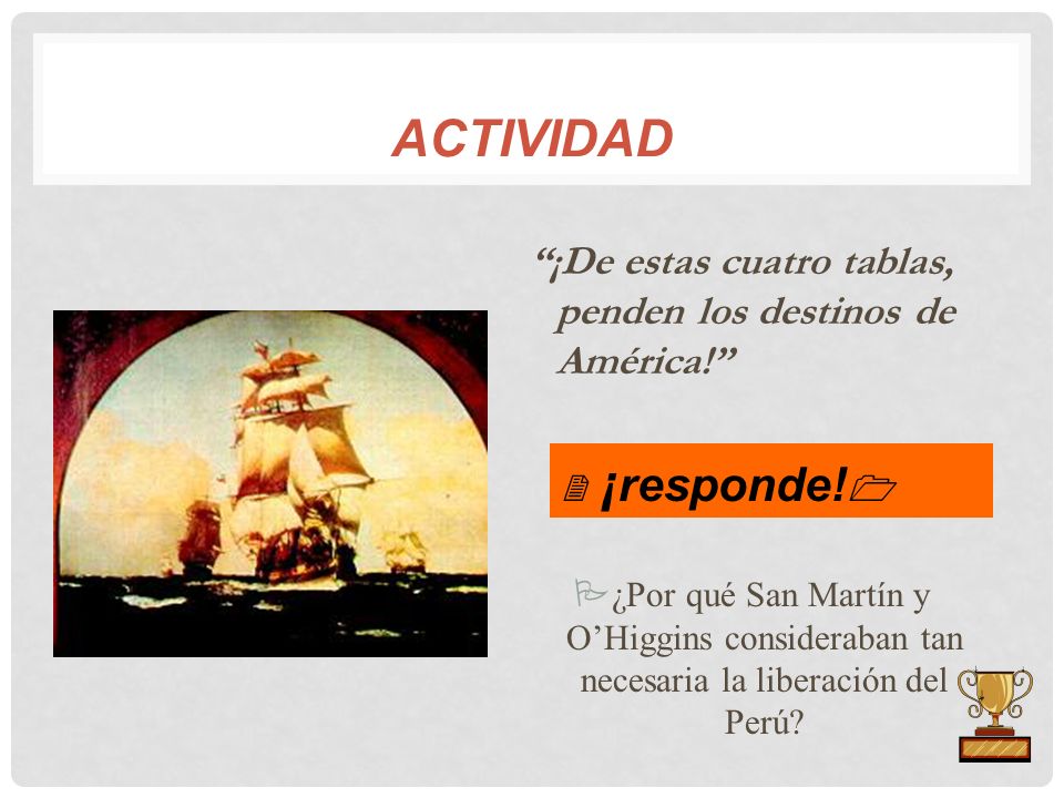 ACTIVIDAD ¡De estas cuatro tablas, penden los destinos de América!
