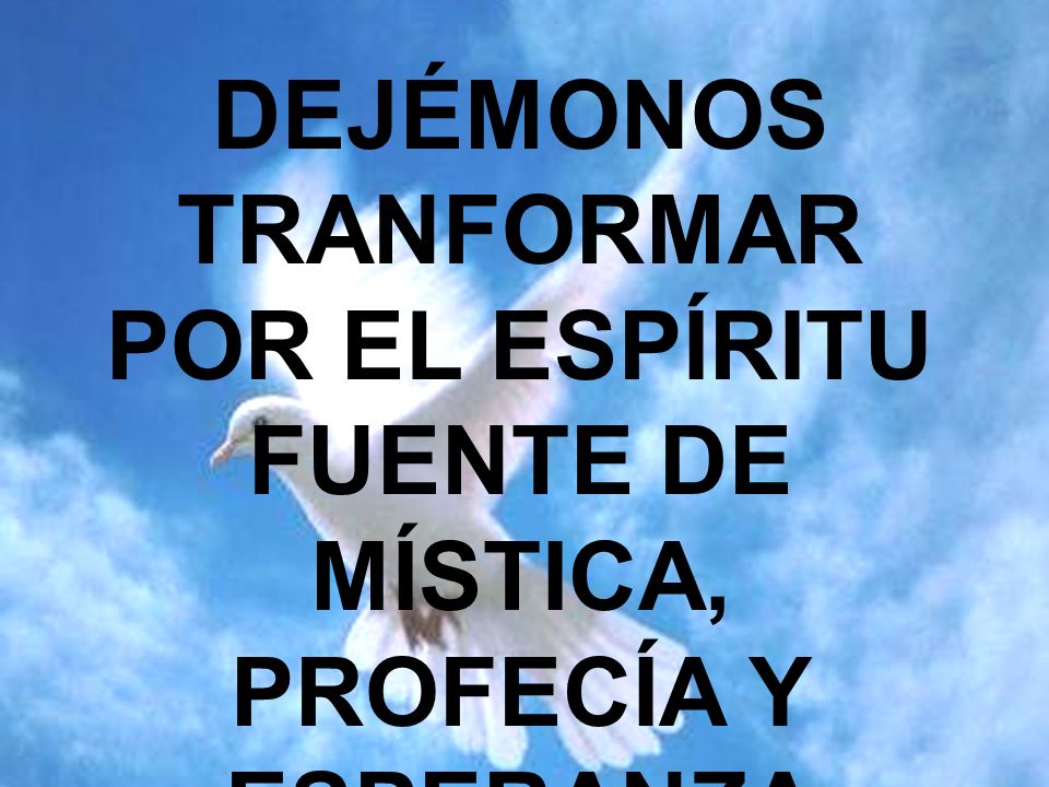 DEJÉMONOS TRANFORMAR POR EL ESPÍRITU FUENTE DE MÍSTICA, PROFECÍA Y ESPERANZA