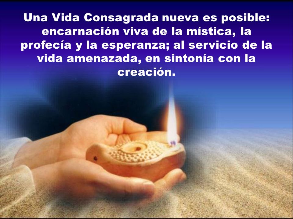 Una Vida Consagrada nueva es posible: encarnación viva de la mística, la profecía y la esperanza; al servicio de la vida amenazada, en sintonía con la creación.