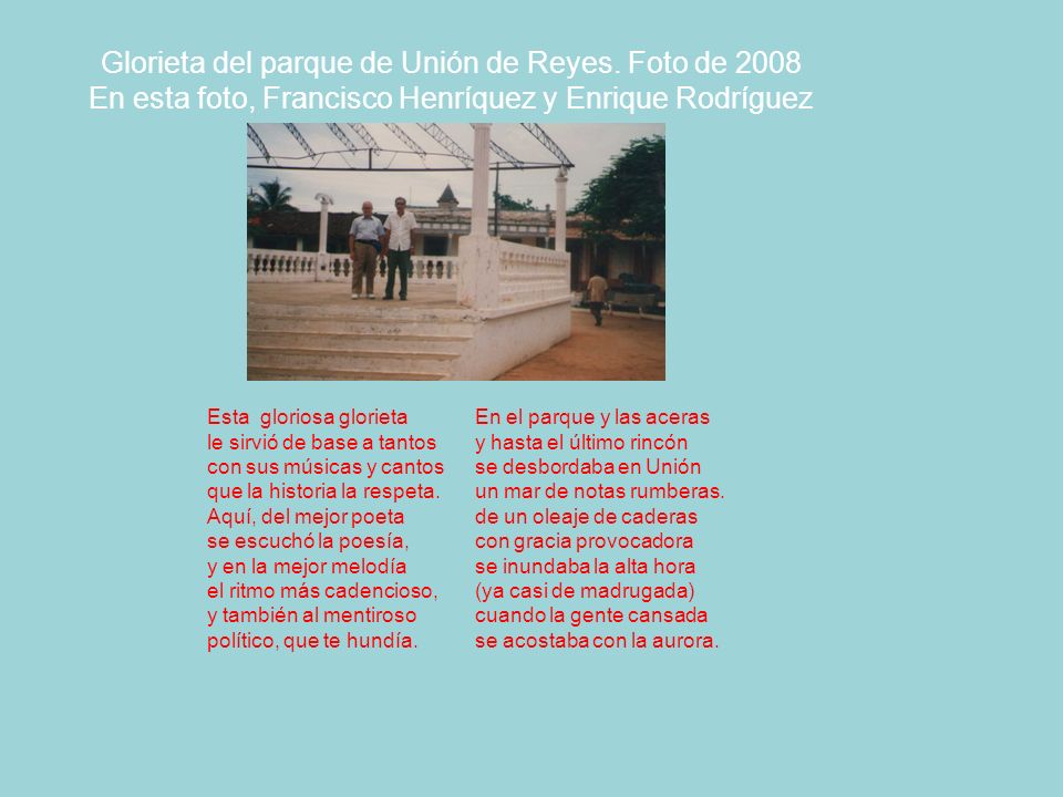 Glorieta del parque de Unión de Reyes. Foto de 2008