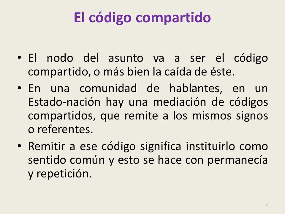 El código compartido El nodo del asunto va a ser el código compartido, o más bien la caída de éste.