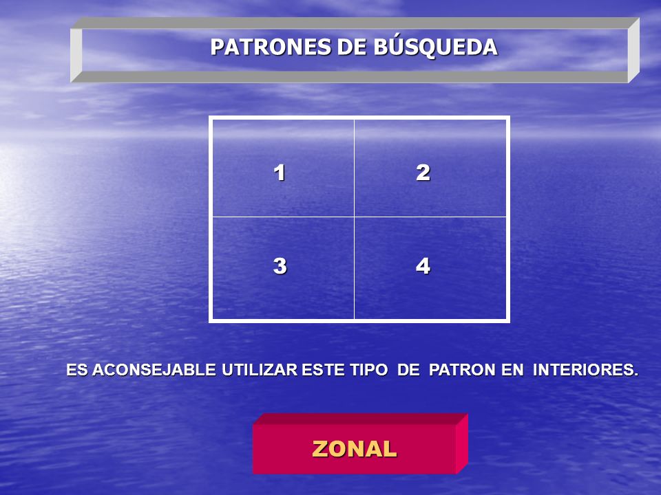 ES ACONSEJABLE UTILIZAR ESTE TIPO DE PATRON EN INTERIORES.
