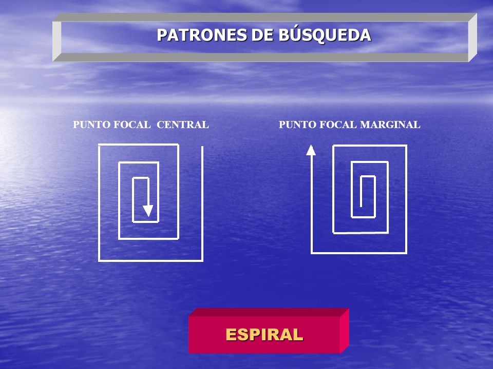 PATRONES DE BÚSQUEDA PUNTO FOCAL CENTRAL PUNTO FOCAL MARGINAL ESPIRAL