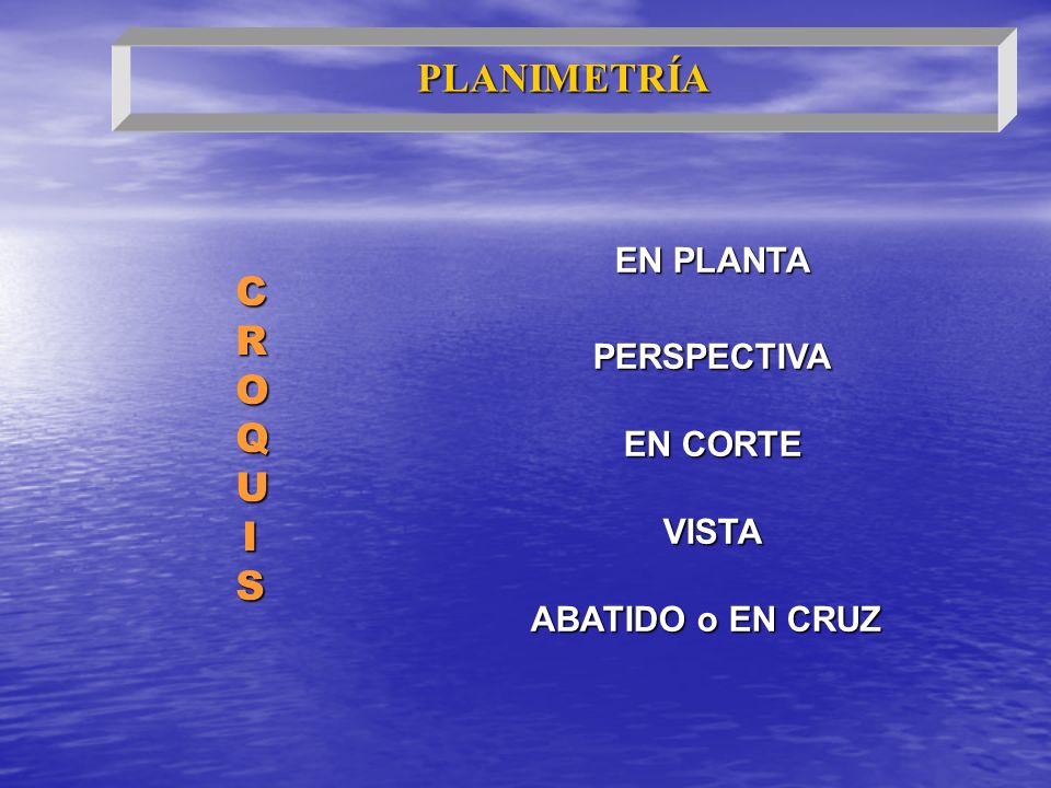 PLANIMETRÍA CROQUIS EN PLANTA PERSPECTIVA EN CORTE VISTA