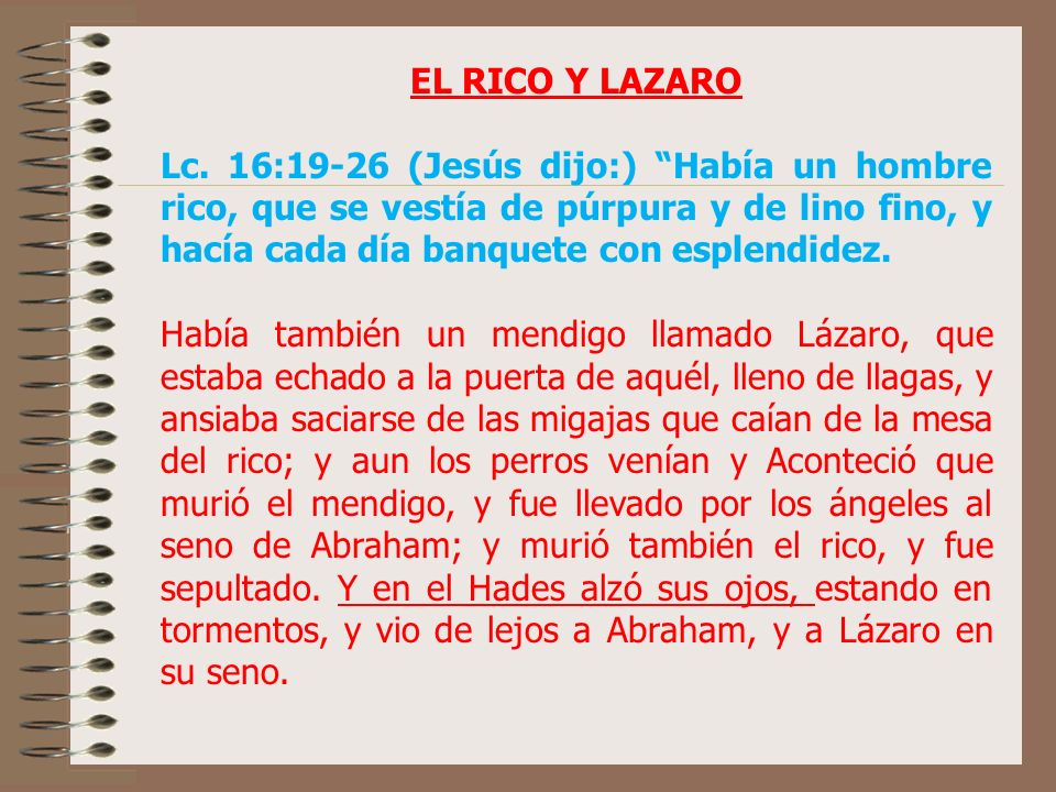 EL RICO Y LAZARO