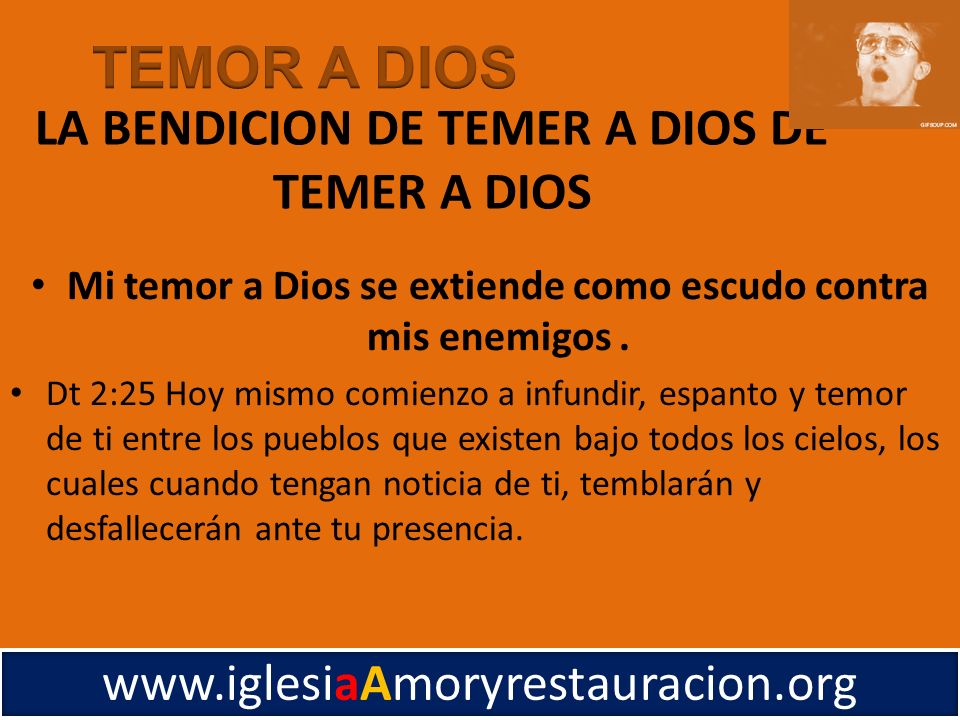 LA BENDICION DE TEMER A DIOS DE TEMER A DIOS