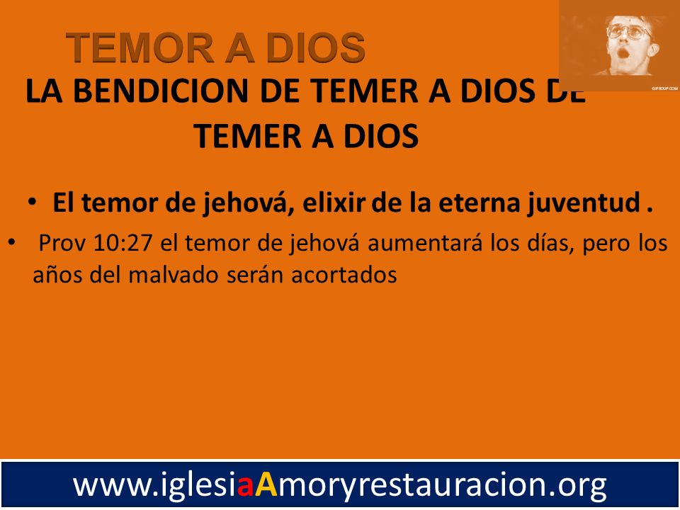 LA BENDICION DE TEMER A DIOS DE TEMER A DIOS