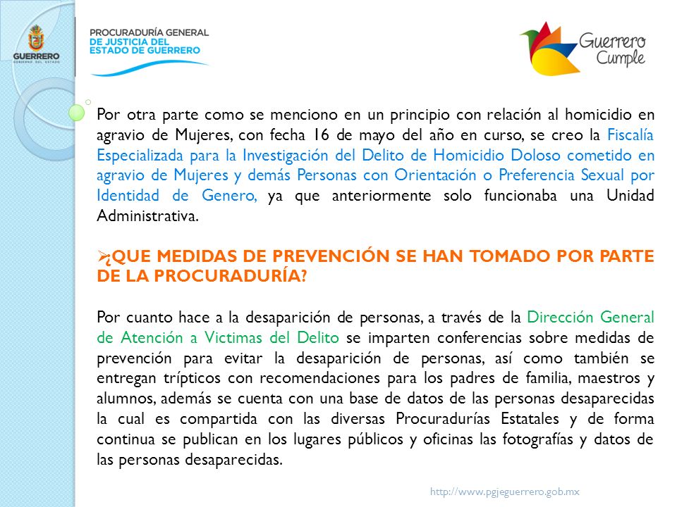 ¿QUE MEDIDAS DE PREVENCIÓN SE HAN TOMADO POR PARTE DE LA PROCURADURÍA